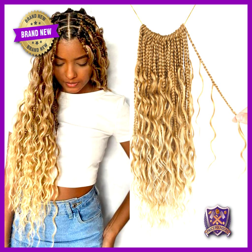 18 Inch Protein Fiber Crochet Box Braids With Curly Ends Pre Looped